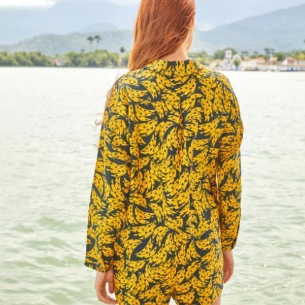 FARM Rio Yellow & Black Floral Print Romper Jumpsuit - Picture 4 of 9